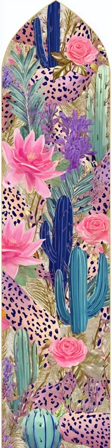 Free flower bookmark featuring desert floral art with random dots